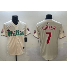 Men's Philadelphia Phillies #7 Trea Turner Cream Phanatic Limited Stitched Jersey