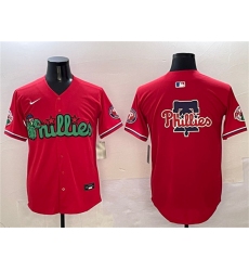 Men's Philadelphia Phillies Team Big Logo Red Phanatic Limited Stitched Jersey