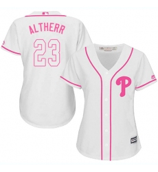 Women's Majestic Philadelphia Phillies #23 Aaron Altherr Authentic White Fashion Cool Base MLB Jersey