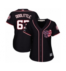 Women's Washington Nationals #63 Sean Doolittle Authentic Navy Blue Alternate 2 Cool Base 2019 World Series Champions Baseball Jersey
