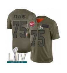 Men's Kansas City Chiefs #75 Cameron Erving Limited Olive 2019 Salute to Service Super Bowl LIV Bound Football Jersey