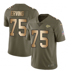 Men's Nike Kansas City Chiefs #75 Cameron Erving Limited Olive/Gold 2017 Salute to Service NFL Jersey