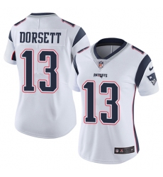 Women's Nike New England Patriots #13 Phillip Dorsett White Vapor Untouchable Limited Player NFL Jersey