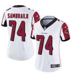 Women's Nike Atlanta Falcons #74 Ty Sambrailo White Vapor Untouchable Limited Player NFL Jersey