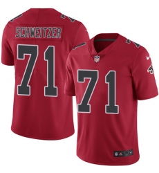Men's Nike Atlanta Falcons #71 Wes Schweitzer Elite Red Rush Vapor Untouchable NFL Jersey