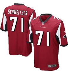 Men's Nike Atlanta Falcons #71 Wes Schweitzer Game Red Team Color NFL Jersey