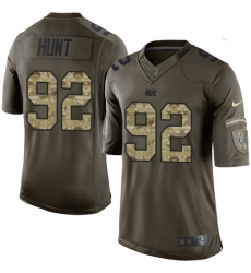 Men's Nike Indianapolis Colts #92 Margus Hunt Elite Green Salute to Service NFL Jersey