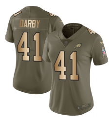 Women's Nike Philadelphia Eagles #41 Ronald Darby Limited Olive/Gold 2017 Salute to Service NFL Jersey