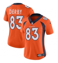 Women's Nike Denver Broncos #83 A.J. Derby Orange Team Color Vapor Untouchable Limited Player NFL Jersey