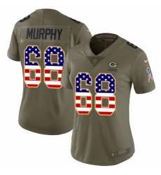 Women's Nike Green Bay Packers #68 Kyle Murphy Limited Olive/USA Flag 2017 Salute to Service NFL Jersey