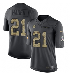 Youth Nike Pittsburgh Steelers #21 Joe Haden Limited Black 2016 Salute to Service NFL Jersey
