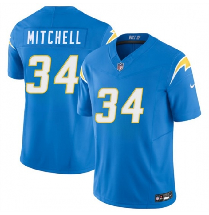 Men's Los Angeles Chargers #34 Keaton Mitchell Blue 2026 F.U.S.E. Vapor Limited Football Stitched Jersey