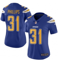 Women's Nike Los Angeles Chargers #31 Adrian Phillips Limited Electric Blue Rush Vapor Untouchable NFL Jersey