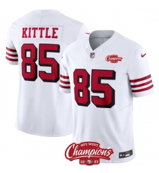 Men's San Francisco 49ers #85 George Kittle White 2023 F.U.S.E. NFC West Champions Alternate Football Stitched Jersey