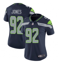 Women's Nike Seattle Seahawks #92 Nazair Jones Navy Blue Team Color Vapor Untouchable Limited Player NFL Jersey