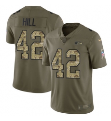 Youth Nike Seattle Seahawks #42 Delano Hill Limited Olive/Camo 2017 Salute to Service NFL Jersey