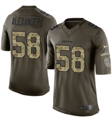 Men's Nike Seattle Seahawks #58 D.J. Alexander Elite Green Salute to Service NFL Jersey
