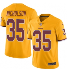 Men's Nike Washington Redskins #34 Montae Nicholson Limited Gold Rush Vapor Untouchable NFL Jersey