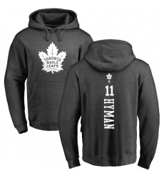 NHL Adidas Toronto Maple Leafs #11 Zach Hyman Charcoal One Color Backer Pullover Hoodie