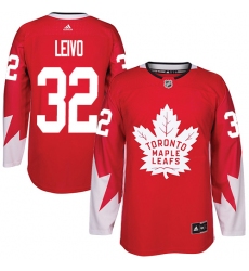 Men's Adidas Toronto Maple Leafs #32 Josh Leivo Authentic Red Alternate NHL Jersey