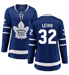 Women's Toronto Maple Leafs #32 Josh Leivo Fanatics Branded Royal Blue Home Breakaway NHL Jersey