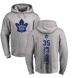 NHL Adidas Toronto Maple Leafs #35 Curtis McElhinney Ash Backer Pullover Hoodie