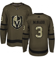 Men's Adidas Vegas Golden Knights #3 Brayden McNabb Authentic Green Salute to Service NHL Jersey