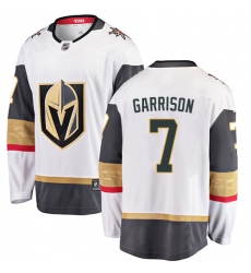 Youth Vegas Golden Knights #7 Jason Garrison Authentic White Away Fanatics Branded Breakaway NHL Jersey