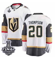 Youth Vegas Golden Knights #20 Paul Thompson Authentic White Away Fanatics Branded Breakaway 2018 Stanley Cup Final NHL Jersey