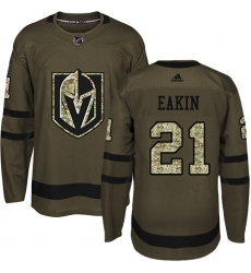 Men's Adidas Vegas Golden Knights #21 Cody Eakin Authentic Green Salute to Service NHL Jersey