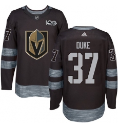 Men's Adidas Vegas Golden Knights #37 Reid Duke Authentic Black 1917-2017 100th Anniversary NHL Jersey