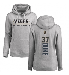 NHL Women's Adidas Vegas Golden Knights #37 Reid Duke Gray Backer Pullover Hoodie