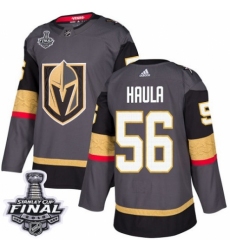 Youth Adidas Vegas Golden Knights #56 Erik Haula Authentic Gray Home 2018 Stanley Cup Final NHL Jersey