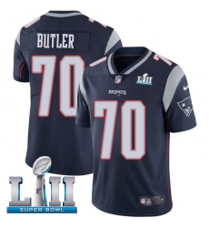 Men's Nike New England Patriots #70 Adam Butler Navy Blue Team Color Vapor Untouchable Limited Player Super Bowl LII NFL Jersey