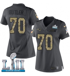 Women's Nike New England Patriots #70 Adam Butler Limited Black 2016 Salute to Service Super Bowl LII NFL Jersey