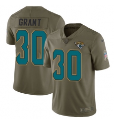 Youth Nike Jacksonville Jaguars #30 Corey Grant Limited Olive 2017 Salute to Service NFL Jersey