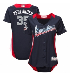 Women's Majestic Houston Astros #35 Justin Verlander Game Navy Blue American League 2018 MLB All-Star MLB Jersey