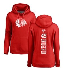 NHL Women's Adidas Chicago Blackhawks #45 Luc Snuggerud Red One Color Backer Pullover Hoodie