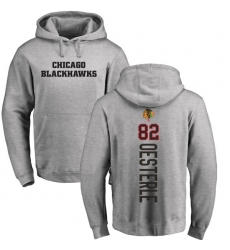 NHL Adidas Chicago Blackhawks #82 Jordan Oesterle Ash Backer Pullover Hoodie