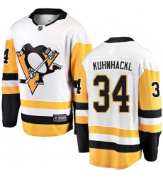 Youth Pittsburgh Penguins #34 Tom Kuhnhackl Fanatics Branded White Away Breakaway NHL Jersey