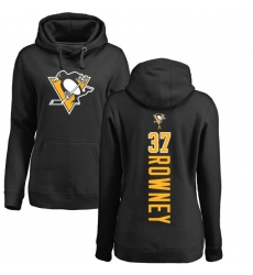 NHL Women's Adidas Pittsburgh Penguins #37 Carter Rowney Black Backer Pullover Hoodie