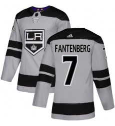 Youth Adidas Los Angeles Kings #7 Oscar Fantenberg Authentic Gray Alternate NHL Jersey