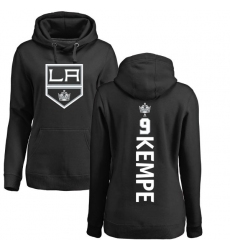 NHL Women's Adidas Los Angeles Kings #9 Adrian Kempe Black Backer Pullover Hoodie