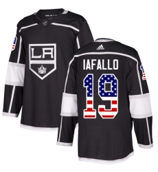 Men's Adidas Los Angeles Kings #19 Alex Iafallo Authentic Black USA Flag Fashion NHL Jersey