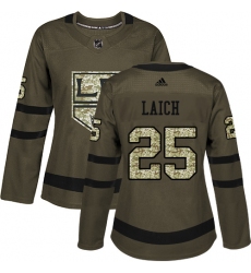 Women's Adidas Los Angeles Kings #25 Brooks Laich Authentic Green Salute to Service NHL Jersey