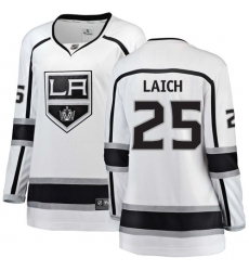Women's Los Angeles Kings #25 Brooks Laich Authentic White Away Fanatics Branded Breakaway NHL Jersey