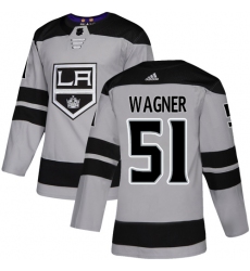 Men's Adidas Los Angeles Kings #51 Austin Wagner Premier Gray Alternate NHL Jersey