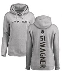 NHL Women's Adidas Los Angeles Kings #51 Austin Wagner Ash Backer Pullover Hoodie