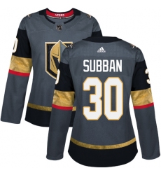 Women's Adidas Vegas Golden Knights #30 Malcolm Subban Authentic Gray Home NHL Jersey