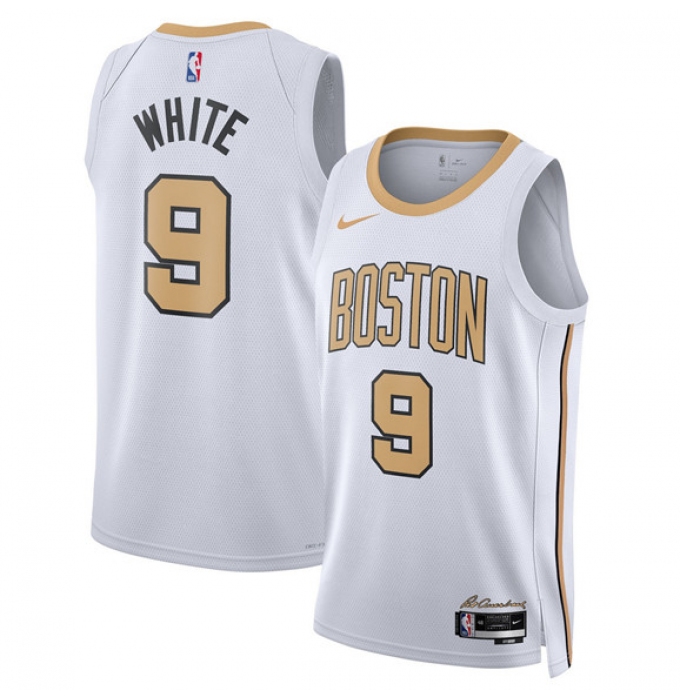 Men's Boston Celtics #9 Derrick White White 2025-26 City Edition Swingman Stitched Basketball Jersey